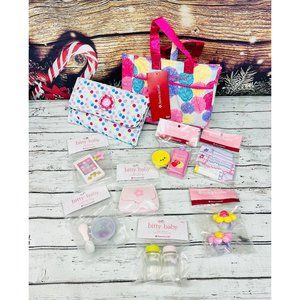 Personalized American Girl Bitty Baby doll diaper bag and accessory bundle